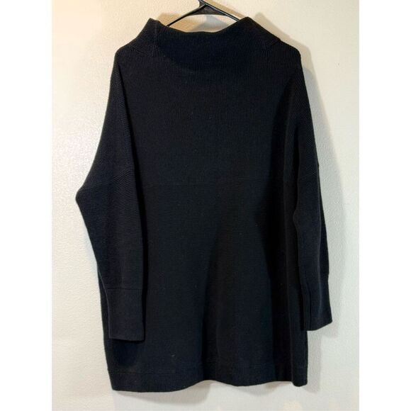 Free People Black Ottoman Slouchy Tunic Oversized Sweater Dress Women’s Medium - Picture 5 of 12
